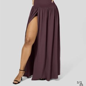 Flowy Quick Dry Maxi Casual SkirtAmaranth/M(regular)